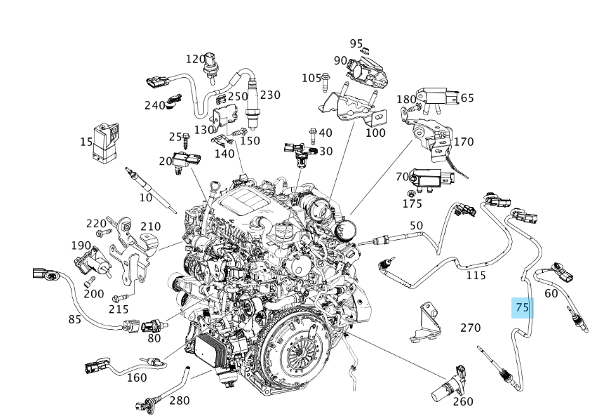 New Genuine Mercedes Benz Vito OM622 Temperature Sensor Exhaust Gas