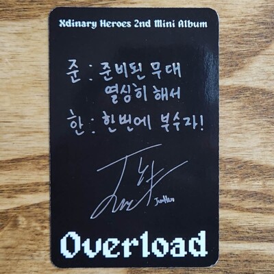 Junhan Official Photocard Xdinary Heroes 2nd Mini Album Overload