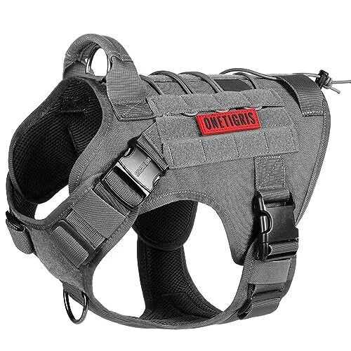 Dog Harness Vest with Handle, Military Dog Harness forarge Medium L Grey