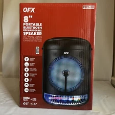 QFX PBX-58 Portable Bluetooth Party Sound System Fm Radio USB Micro SD Aux Input