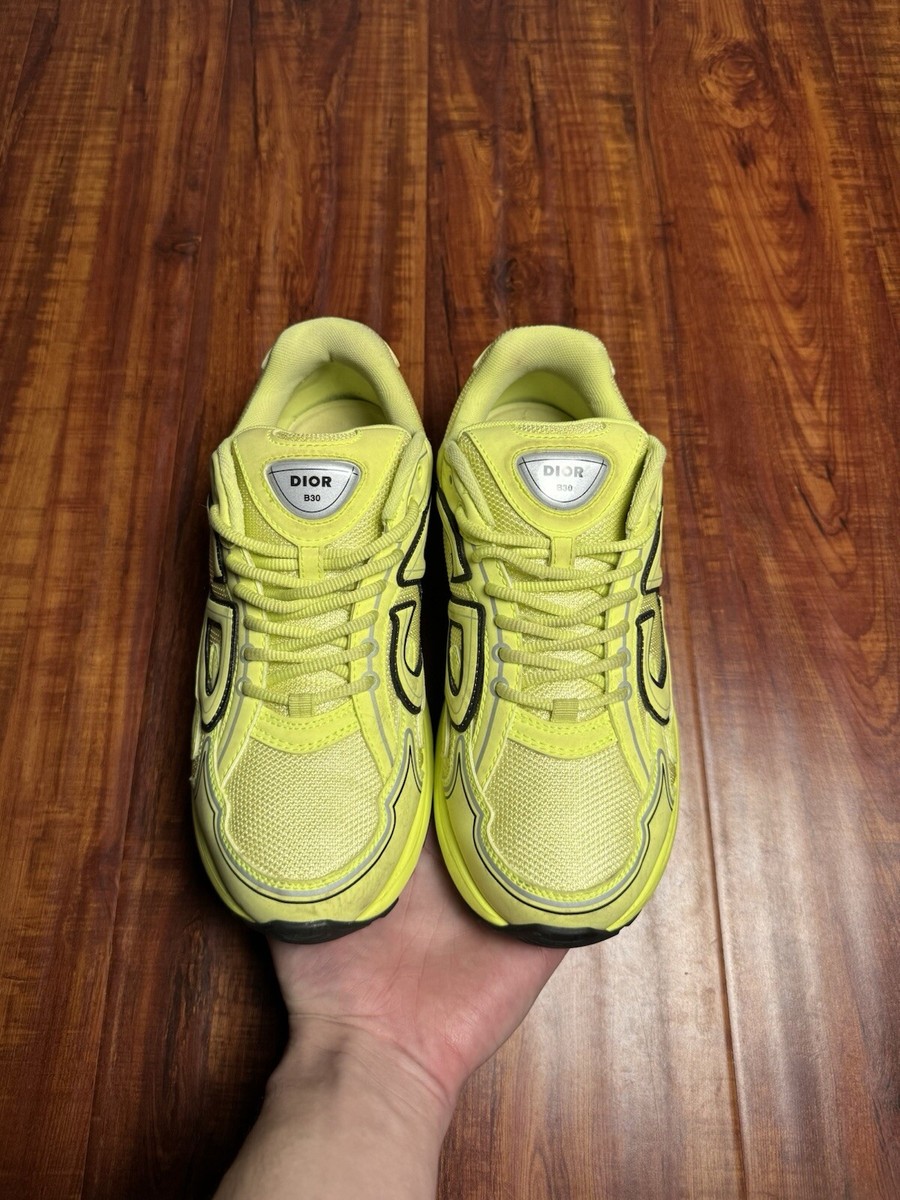 Dior B30 Reflective CD Lime Green Mens Sneakers - Size 42D