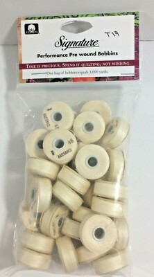 Signature Prewound M Style Bobbin Cotton Quilting Thread 40wt 91yds Parchment33 