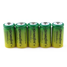6pcs SKYWOLFEYE 16340 RCR123A 3.7V 1800mAh Rechargeable Li-Ion Battery