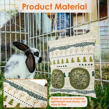 3Pcs Rabbit Feeder Bag with 2 Holes Sturdy Canvas Guinea Pig Feeder Bag qrabR