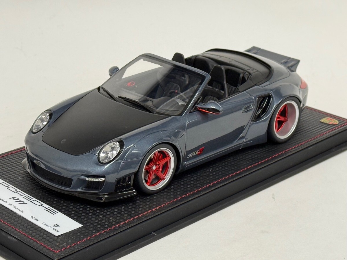 ポルシェ997 LBワークス 1/18 GTスピリット 京商 1/18 GT Spirit Porsche 911 ( 997 ) Cabriolet Liberty Walk Gray