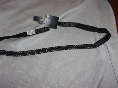 Saks Fifth Avenue Black Croc Embossed Leather Wide Belt  display picture 2