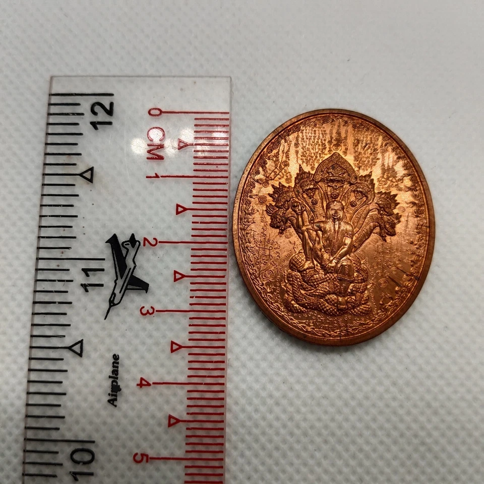 Amuleto Tailandés Naga Dios Moneda OVNI Suerte Dije Rico Amor Budda Ajarn Mamá Raro Foto 3 de 4