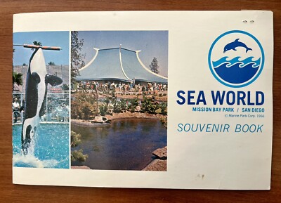 Vintage 1966 Sea World Souvenir Book & Tickets Mission Bay Park San Diego CA