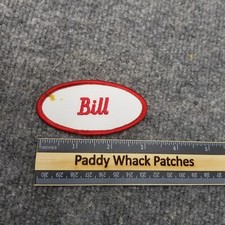 Vintage Bill Name Patch Work Uniform Tag Shop Worker M6
