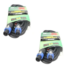 2 Speaker Cables 25 ft Speakon to Speakon 12AWG High Performance by PROX