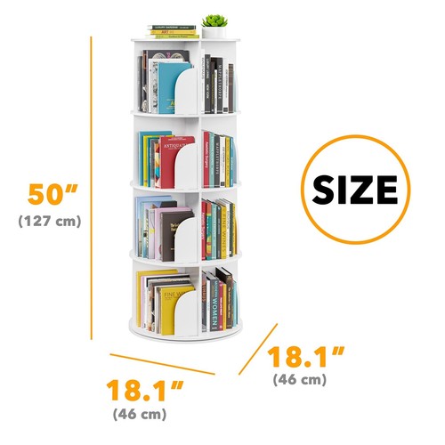 SpaceAid 4 Tier Rotating Bookshelf Tower Spinning Bookcase Lazy Susan Revolvi... - Picture 5 of 7