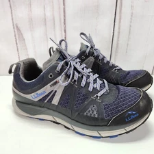 L.L.Bean Tek 2.5 North Peak Waterproof Trail Black Blue Mens Size 8 Wide Shoes