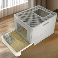 Katzentoilette Katzenklo Xxl Mit Hauben Toilette Katzen Wc Mit Deckel Groß 55Cm