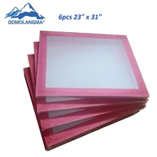 6pcs 23" x 31" Aluminum Screen Printing Frame 110 White Mesh Tube 1.5" x 1.5"