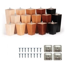 4x Wooden Furniture Tapered Legs Feet Beech For Stools Sofa Chair Chest [HOTEL]