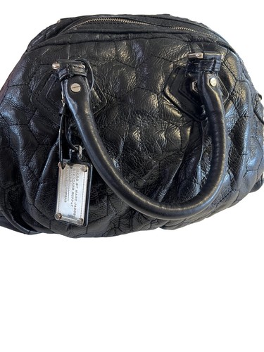 Marc Jacobs Quilted Leather Canvas Black Handbag Shoulder Bag - Picture 4 of 4