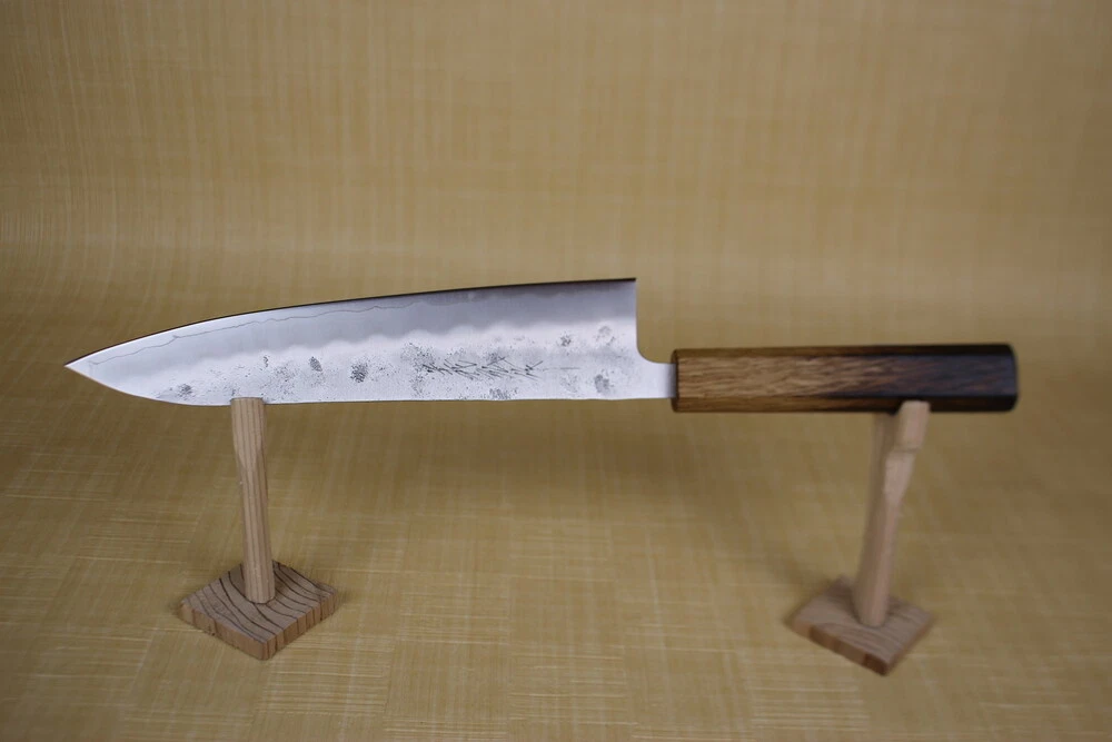 Yoshihiro Ginsan Gyuto chef's knife 210mm Oak Burnt lacquer Handle with Saya