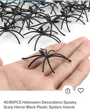 Shatchi SH11034 Spooky Black Plastic Spiders - Pack of 24