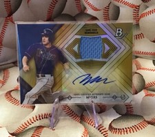 #/50 Autograph Auto WIL MYERS 2014 BOWMAN PLATINUM PATCH GOLR REFRACTOR