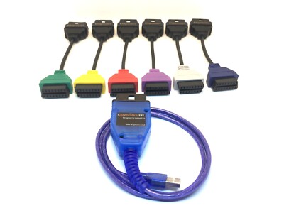 DIAGNOSTIC LEAD CABLE KKL 6 ADAPTERS ENGINE UK FIAT ALFA MULTIECUSCAN