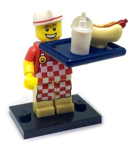 NEW LEGO SERIES 17 HOT DOG VENDOR MINIFIG SET cmf 71018 food food waiter chef - Picture 1 of 1