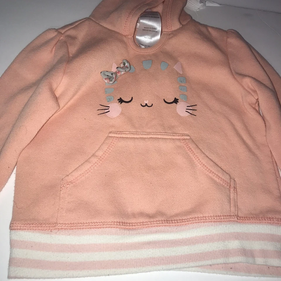Nanette Kids 18m Cat face with Bow, peach Hoodie - Image 4 of 4