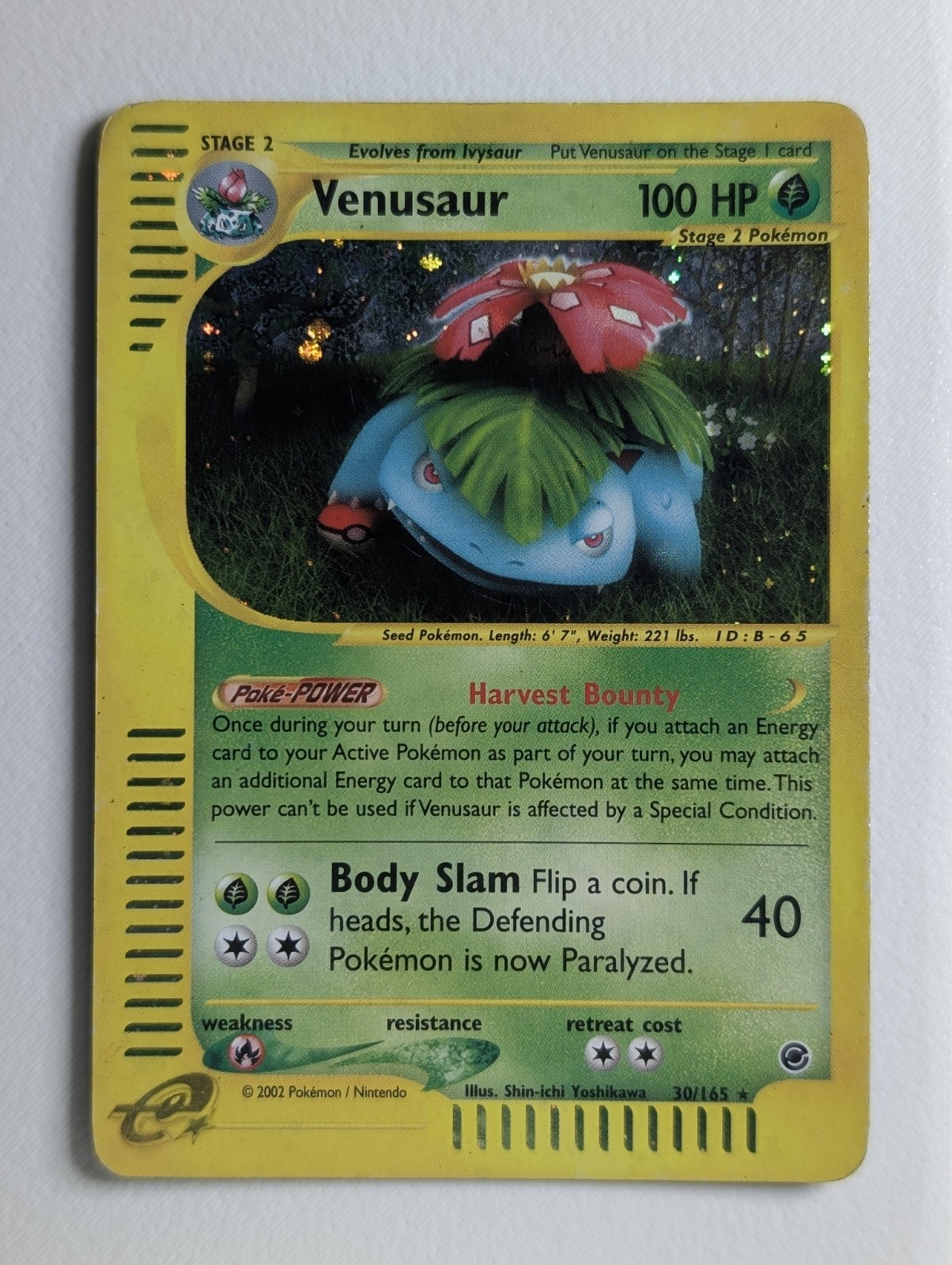 Heavy Played 2002 Pokemon WOTC Expedition Base Set Venusaur 30/165 Holo Rare