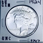 1924 P BU GEM PEACE SILVER DOLLAR UNC MS+++ U.S. MINT RARE COIN 9747