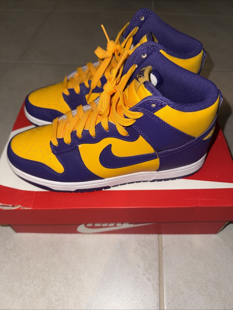 Nike Dunk High Lakers DD1399-500 Men's Sz 8 Excellent Condition | eBay