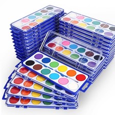 30 Pack Watercolor Paint Set, 12 Colors Watercolor Paint Set Bulk with Paint Bru
