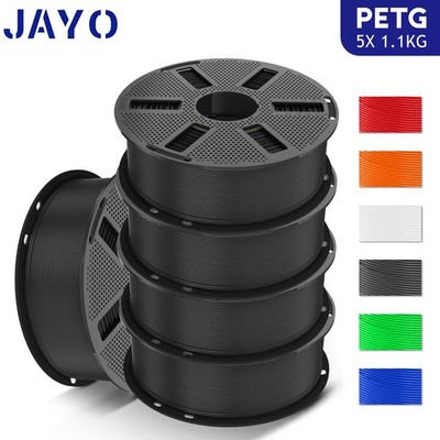 JAYO 5 Rollen 1,1KG PETG 1,75mm Filament 3D Drucker Hohe Zähigkeit Stabilität