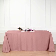 Dusty Rose Polyester 90x132" Rectangle TABLECLOTHS Wedding Party Supplies Linens