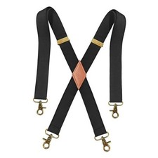 Black Suspenders for Men Heavy Duty Adjustable X Back 1.4" Wide Mens Black2