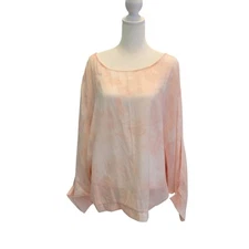 Soho Street Tie Dye Blouse Flowy Oversized Dolman (open)Sleeve Top Sz XL Pink Wt