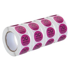 2 Roll 1000 Piece Inventory QC Rework Repair Sticker Labels 25mm/1" Purple
