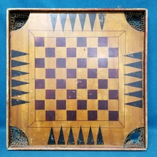 Carrom Archarena Combination Star 28.5" Wooden Double Sided Game Board 1898 ANTQ