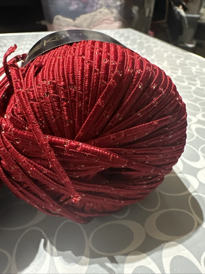 Karabella Diamante Yarn Lot Of 2 Red 50g Ea 92 Yards Each Lot Of 2 - Image 3 of 4