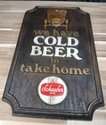 Schaefer Beer sign - We have COLD BEER to take home -  Vintage 1960's
