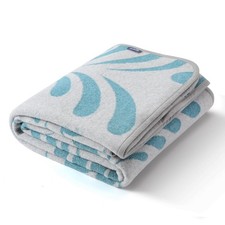 ACUSHLA Merino Wool Blanket Warm Throw Camping 79" x 63", Rainforest Blue