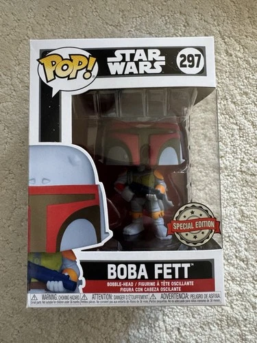 Funko Pop Star Wars : Retro Boba Fett #297 Vinyl Exclusive W/ Protector