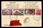 DR WHO 1950 EGYPT FDC? THREE COMMEMORATIONS COMBO REGISTERED M70433