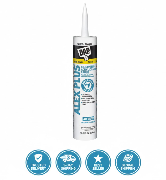 Acrylic Latex Caulk White 10.1 Oz Waterproof Sealant Indoor Outdoor Use