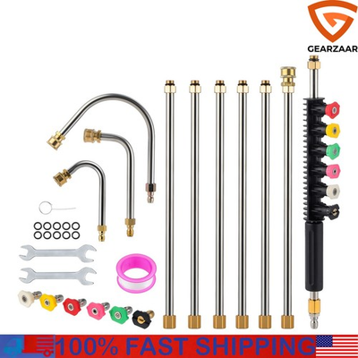 #ad High Pressure Washer Gun Gutter Cleaning Tool 9.5FT with Wrench 4000 psi $29.99