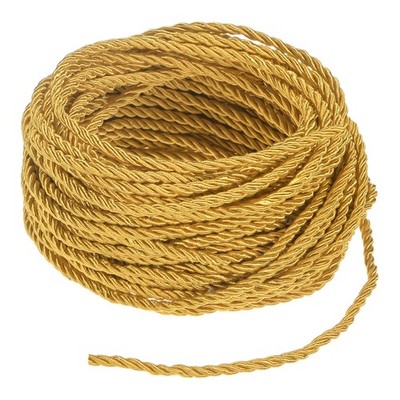 11 Yards Soft Twisted Rope Trim, 3mm Golden Yellow Polyester Cord for DIY Craft