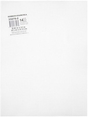 Darice 33275-2 Perforated Plastic Canvas 14 Count 8.5''X11''-White