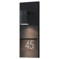 AußEn-Wandleuchte Modena, Mit Hausnummern, GU10 Max. 35W, Schwarz, Aluminium / K