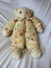 vintage Circus Clown teddy bear plush toy made by Prestige Toy Corp 1988