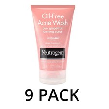 9 Pack Neutrogena Oil Free Acne Wash Pink Grapefruit Foaming Face Scrub Mini 2oz