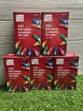 Home Accents 100 Christmas Multi Color Incandescent Mini Lights Green New Lot 5