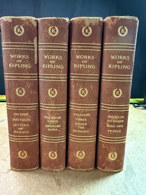Works of Kipling - 4 Volumes - Harcourt Publishing Co. Edition de Luxe c.1910